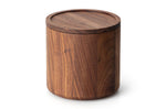 Boîte de conservation ronde Continenta en bois de noyer Ø13x13cm
