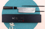 Couteau nakiri japonais artisanal Yu Kurosaki Fujin 16,5cm SG2 turquoise