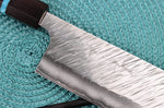 Couteau nakiri japonais artisanal Yu Kurosaki Fujin 16,5cm SG2 turquoise