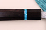 Couteau nakiri japonais artisanal Yu Kurosaki Fujin 16,5cm SG2 turquoise