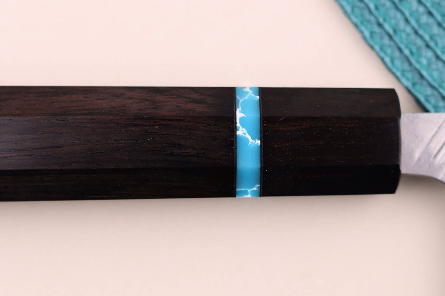 Couteau nakiri japonais artisanal Yu Kurosaki Fujin 16,5cm SG2 turquoise