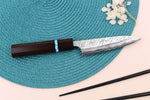 Couteau universel japonais artisanal Yu Kurosaki Fujin 12cm SG2 turquoise