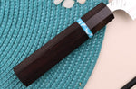 Couteau universel japonais artisanal Yu Kurosaki Fujin 12cm SG2 turquoise
