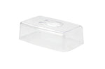 Plateau à fromage rectangulaire avec cloche Continenta en bois d'hévéa 30x20x8,5cm