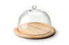 Plateau à fromage avec cloche en verre Continenta en bois d'hévéa Ø33x19,5cm