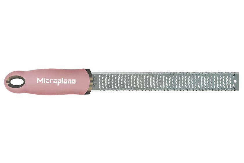 Râpe-zesteur Microplane Premium Classic Bouton de Rose 20,3cm avec manche rose