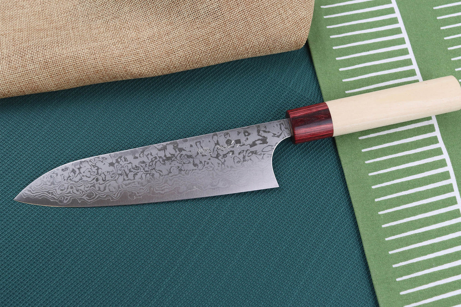 Couteau de chef japonais artisanal Masakage Kiri 18cm damas 49 couches