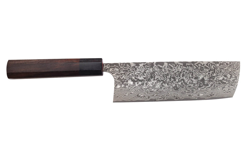 Couteau nakiri japonais artisanal Takeshi Saji R2 Nickel Damas 16,5cm