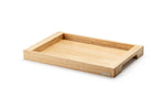 Plateau de service avec poignées Continenta en bois d'hévéa 45x29,5x4,3cm