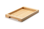 Plateau de service avec poignées Continenta en bois d'hévéa 59x40x4,3cm