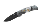 Couteau pliant Herbertz 584212 lame noire manche inox décor aigle 12cm