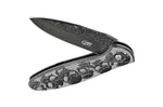 Couteau pliant Herbertz n°564612 tout inox têtes de mort relief 11.5cm