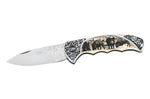 Couteau pliant Herbertz 588611 manche inox décor sangliers 11cm