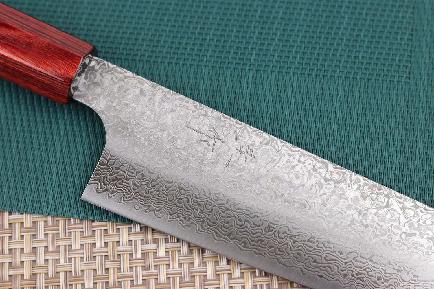 Couteau bunka japonais artisanal Kei Kobayashi SG2 Damascus 17cm