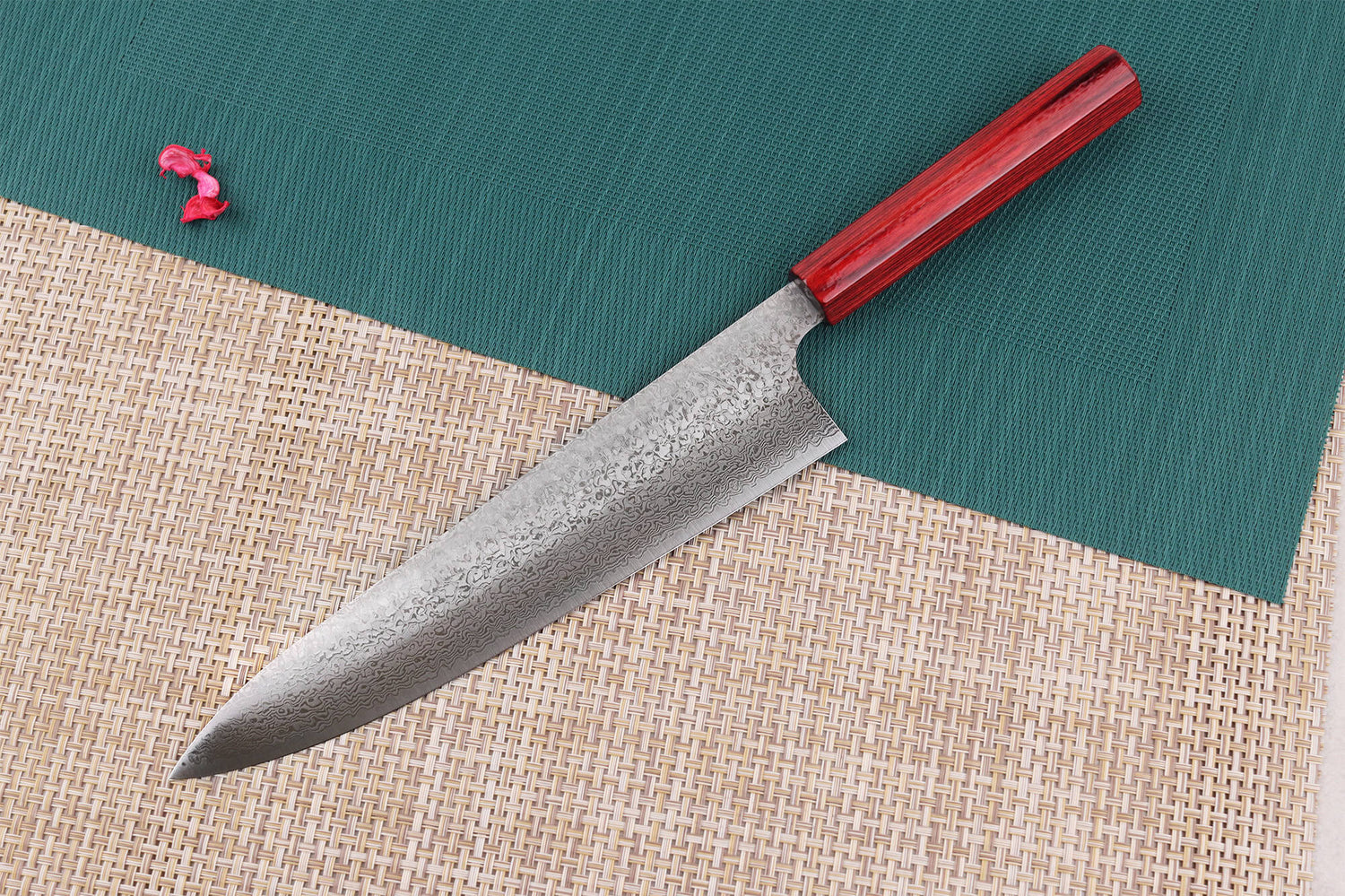 Couteau de chef japonais artisanal Kei Kobayashi SG2 damas 24cm