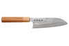 Couteau santoku japonais artisanal Makoto Kurosaki Sakura acier SG2 martelé 16.5cm