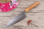 Couteau santoku japonais artisanal Makoto Kurosaki Sakura acier SG2 martelé 16.5cm