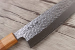 Couteau santoku japonais artisanal Makoto Kurosaki Sakura acier SG2 martelé 16.5cm