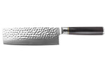 Couteau nakiri 17cm Fukito Ébène Damas martelé