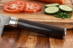 Couteau nakiri 17cm Fukito Ébène Damas martelé
