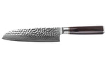 Couteau santoku 17cm Fukito Ébène Damas martelé