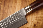 Couteau santoku 17cm Fukito Ébène Damas martelé