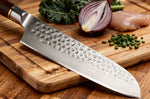 Couteau santoku 17cm Fukito Ébène Damas martelé