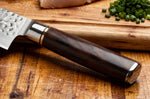 Couteau santoku 17cm Fukito Ébène Damas martelé