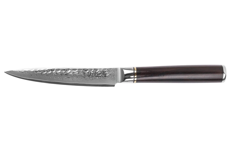 Couteau universel 13cm Fukito Ébène Damas martelé