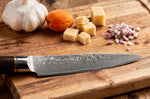 Couteau universel 13cm Fukito Ébène Damas martelé