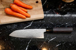 Couteau santoku 16,5cm japonais artisanal Wusaki Kuronawa G3 damas