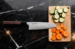 Couteau santoku 16,5cm japonais artisanal Wusaki Kuronawa G3 damas