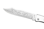 Couteau pliant Douk-Douk lame acier inox manche métal chromé 9cm
