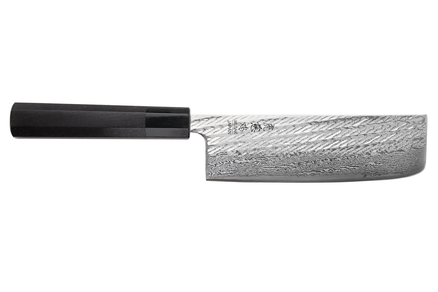 Couteau nakiri 16,5cm japonais artisanal Wusaki Kuronawa G3 damas
