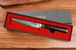 Couteau universel 13cm Fukito Ébène Damas martelé