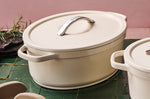 Cocotte ovale Beka Plume en aluminium 31cm - Beige