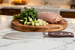 Couteau santoku 17cm Guillaume Leonard Cuistot en acier inoxydable et bois de santal rouge