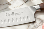 Couteau santoku 17cm Guillaume Leonard Cuistot en acier inoxydable et bois de santal rouge