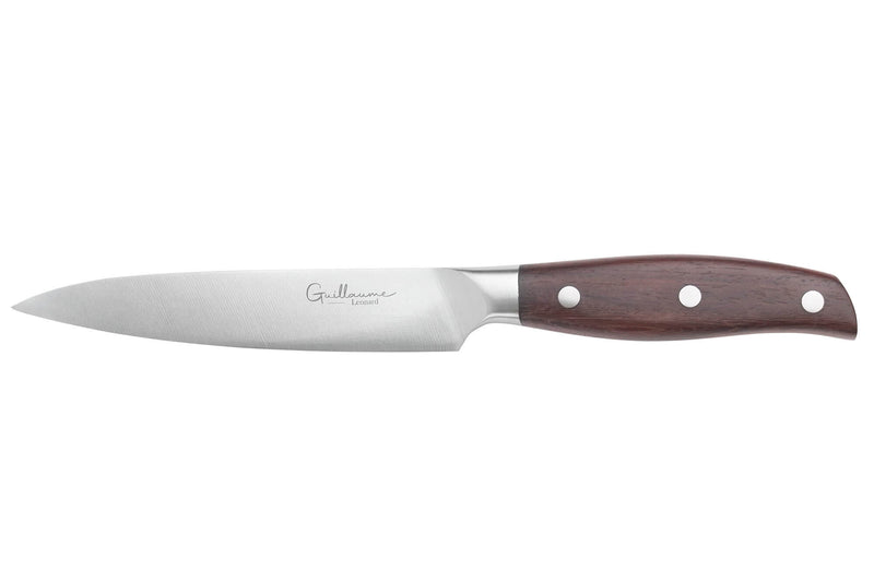 Couteau universel 13cm Guillaume Leonard Cuistot en acier inoxydable et bois de santal rouge