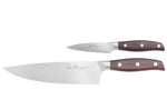 Coffret 2 couteaux Guillaume Leonard Cuistot acier inoxydable et santal rouge Chef + Office