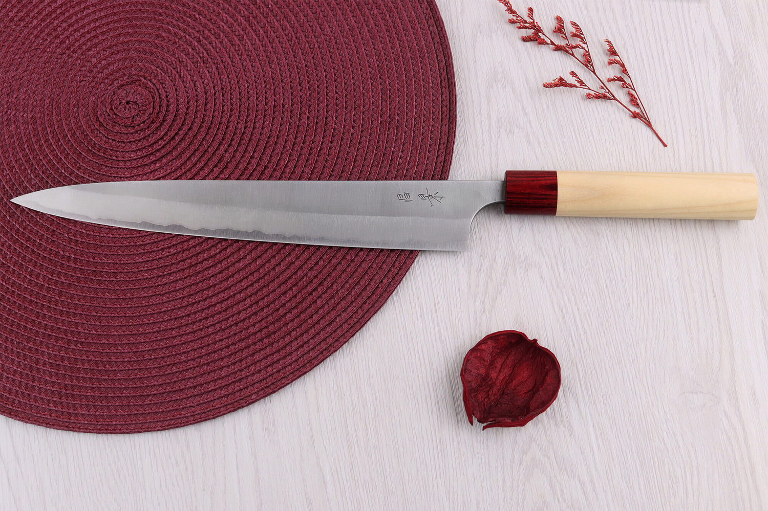 Couteau sujihiki 27cm japonais artisanal Masakage Yuki Shirogami 2