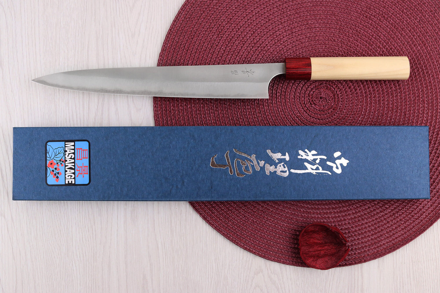 Couteau sujihiki 27cm japonais artisanal Masakage Yuki Shirogami 2