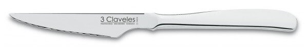 Couteau de table 3 Claveles tout acier lame dentelée 11cm