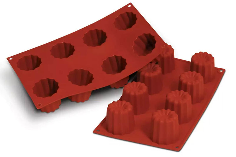 Moule en silicone professionnel Silikomart Silicon Flex 300x175mm 8 cannelés