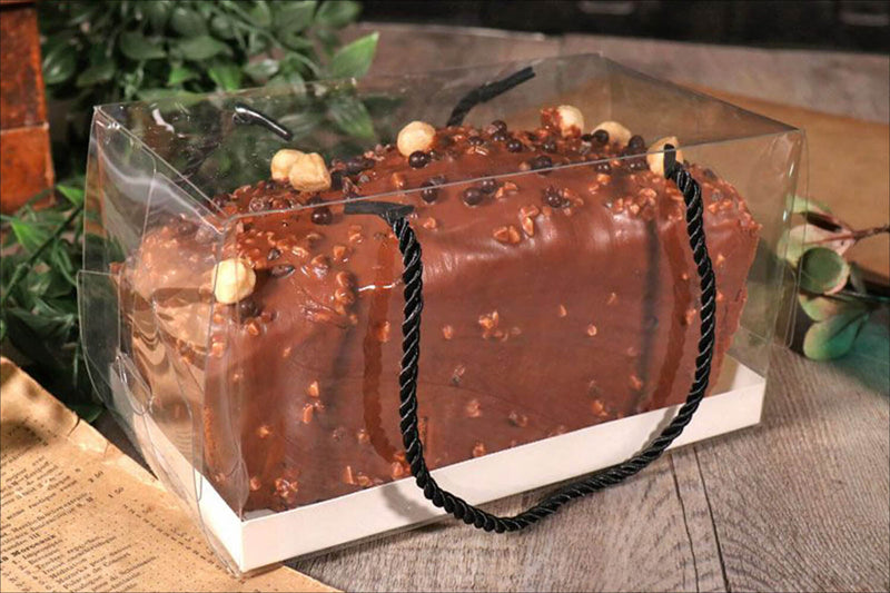 Boîte à bûche transparente Patisdécor avec poignées 30x11x11cm