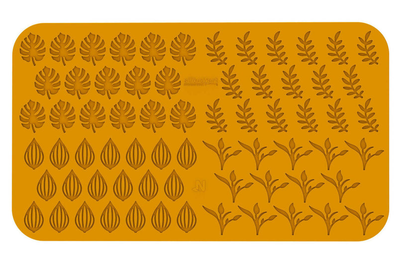 Moule en silicone professionnel Silikomart Naturae Jardin 470x270mm 68 feuilles