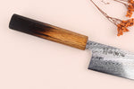 Couteau de chef 21cm japonais artisanal Wusaki Nawame AUS10 damas