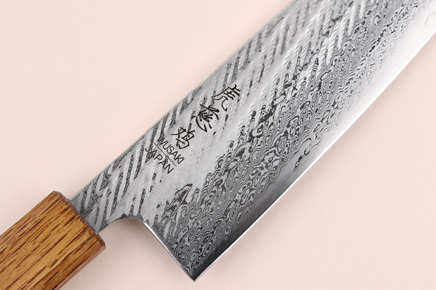 Couteau de chef 21cm japonais artisanal Wusaki Nawame AUS10 damas