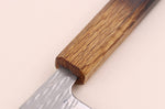 Couteau de chef 21cm japonais artisanal Wusaki Nawame AUS10 damas