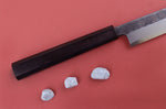 Couteau yanagiba 29cm japonais artisanal Hatsukokoro Shirasagi manche en ébène